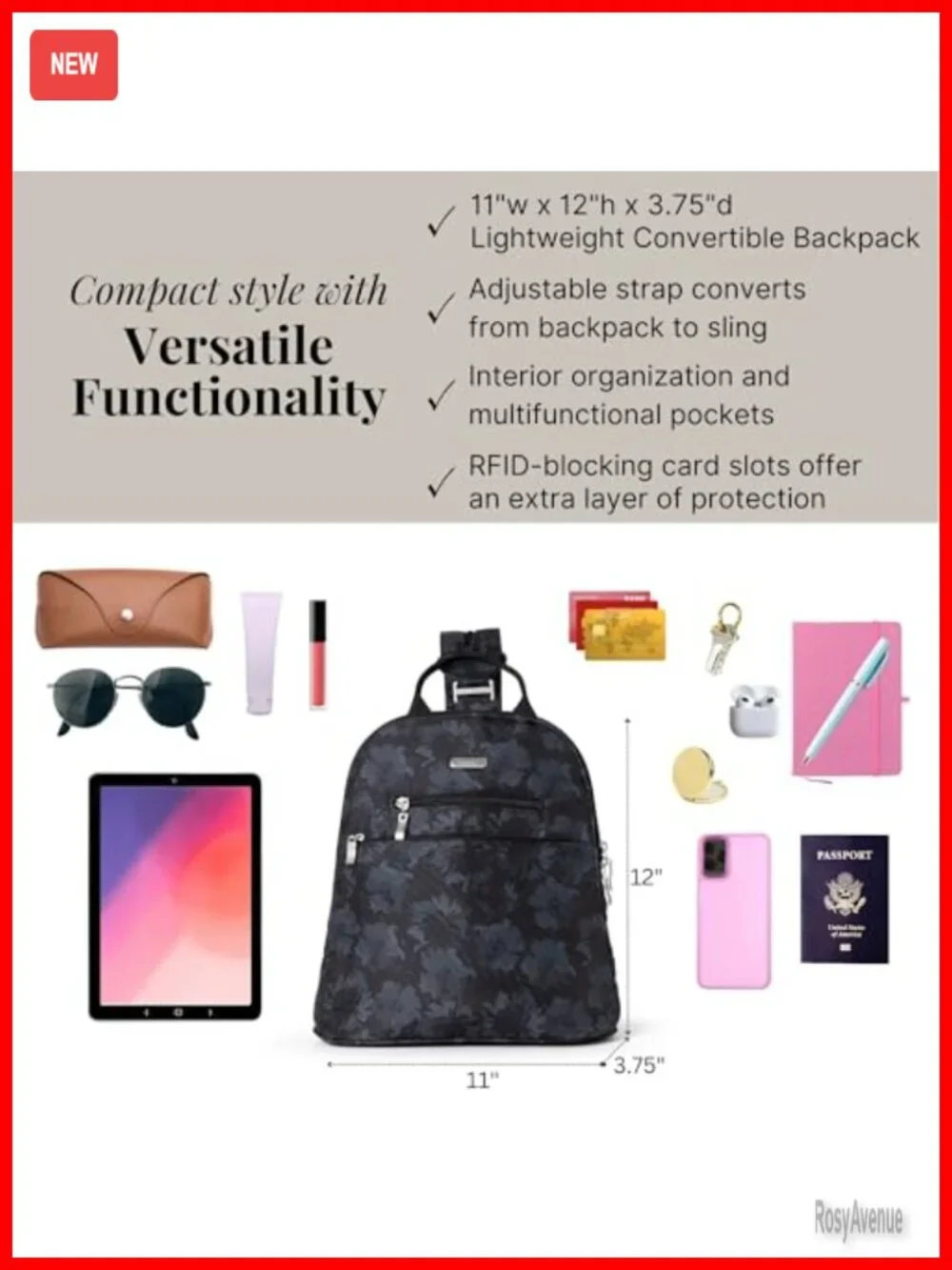 Convertible Mini Backpack Purse with RFID Protection - Lightweight Machine